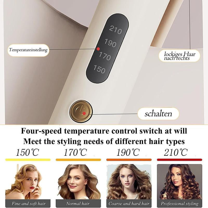 Automatic Hair Curling Iron Electric Heated 28Mm Hair Curler with 4 Heat Levels, Comfort Rotating Design, Pink Beauty Equipment