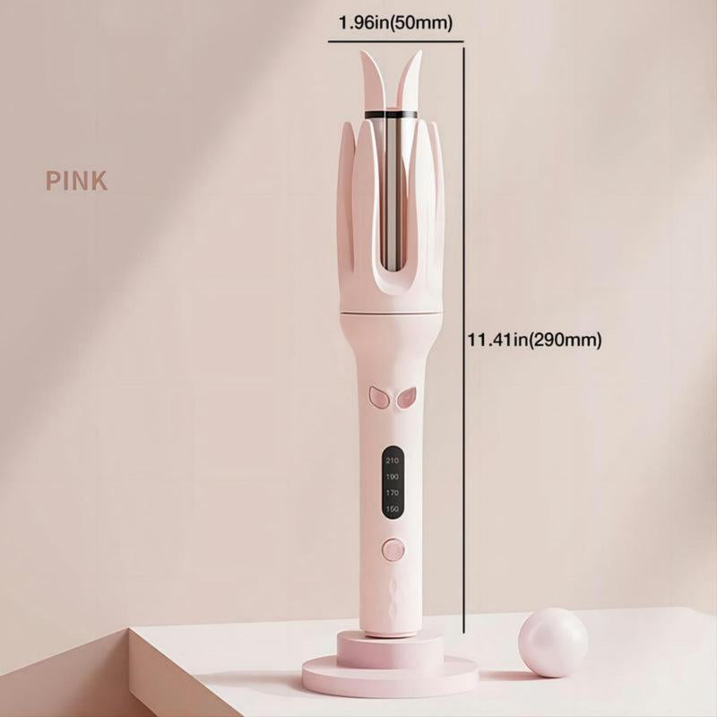 Automatic Hair Curling Iron Electric Heated 28Mm Hair Curler with 4 Heat Levels, Comfort Rotating Design, Pink Beauty Equipment